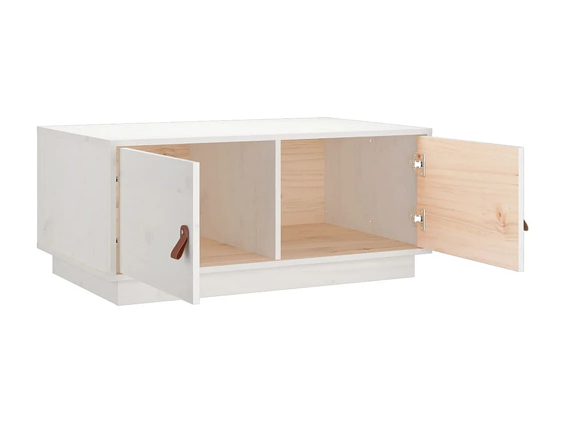 Gold Salontafel Wit 80x50x35 cm Massief grenenhout