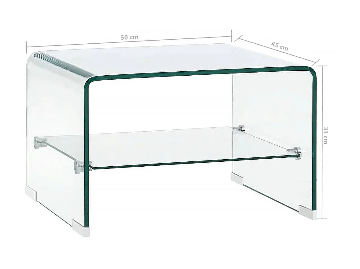 Goud Salontafel Helder 50 x 45 x 33 cm Gehard glas