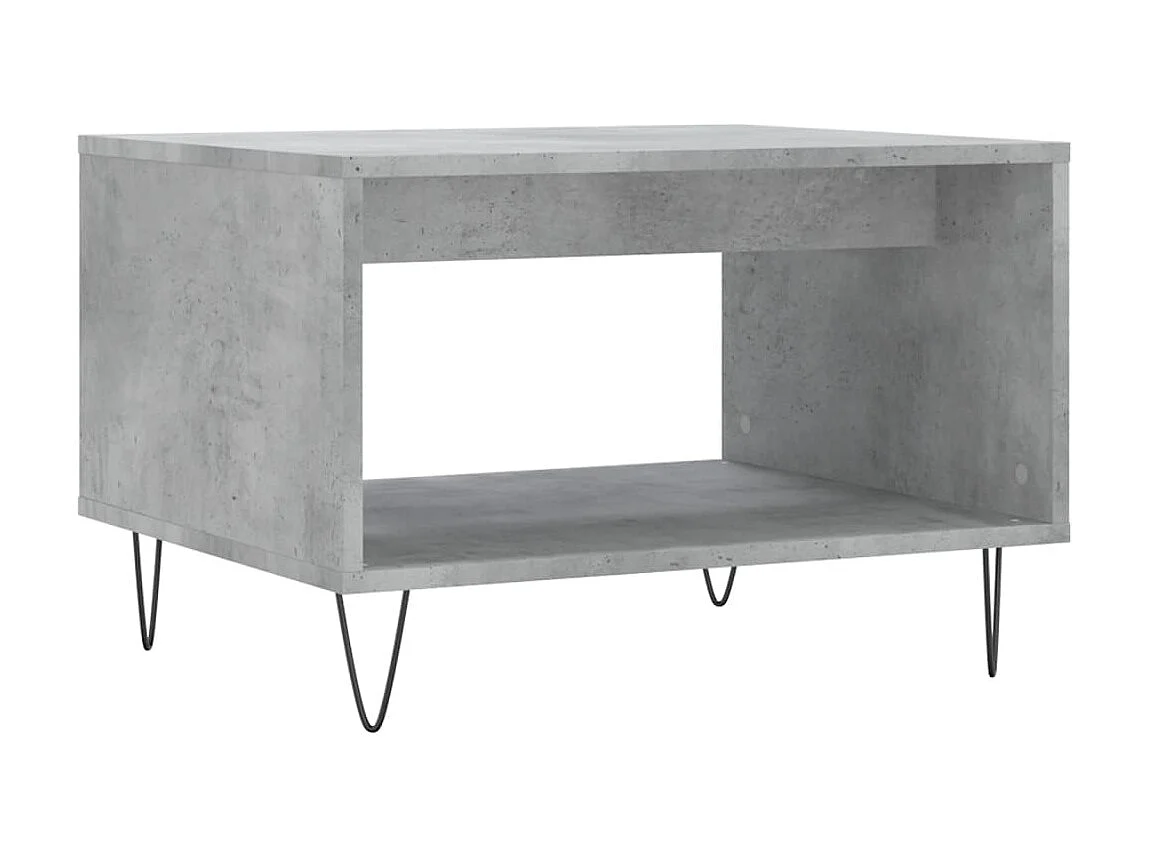 Mesa de centro cinza concreto dourado 60x50x40 cm madeira projetada