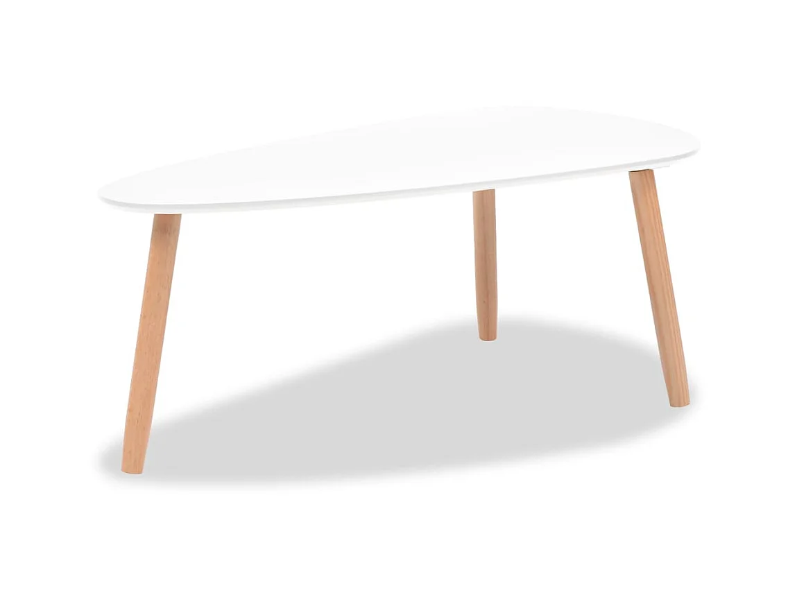 Conjunto de mesa de centro dourado de 2 peças em madeira maciça de pinho branco