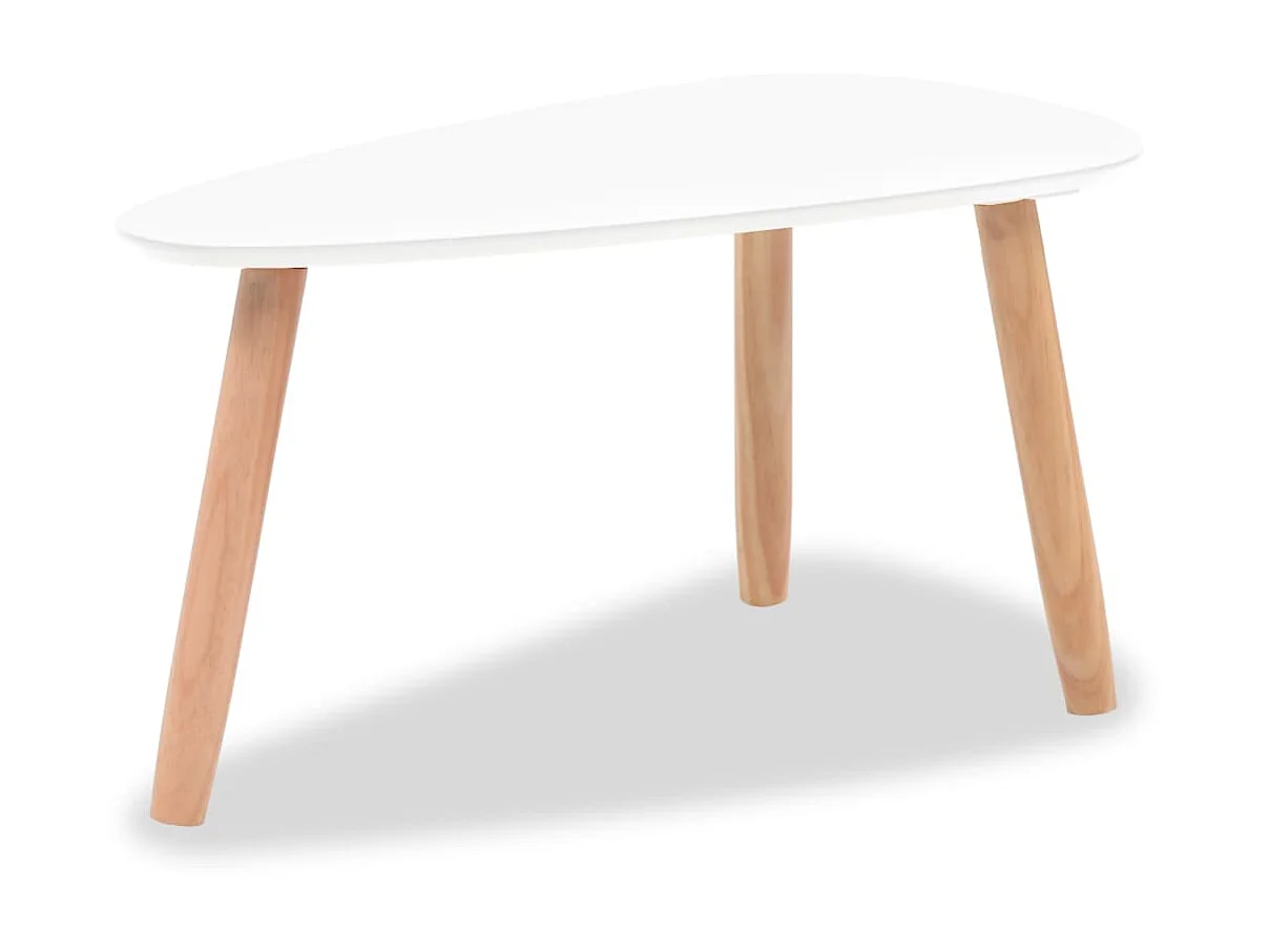 Conjunto de mesa de centro dourado de 2 peças em madeira maciça de pinho branco