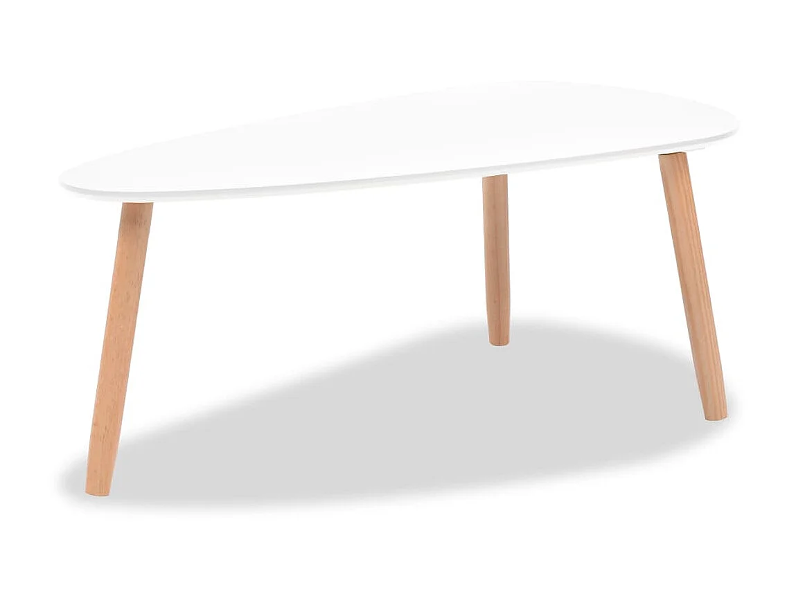 Conjunto de mesa de centro dourado de 2 peças em madeira maciça de pinho branco
