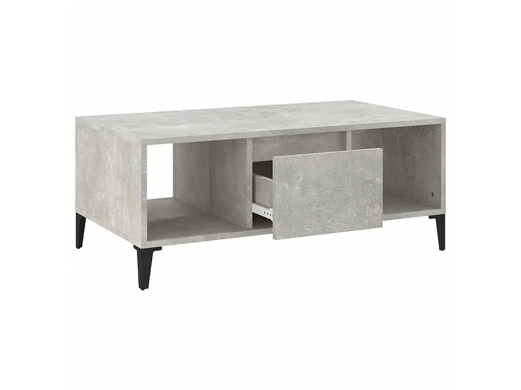 Table basse Gris béton 90x50x36,5 cm Bois d'ingénierie