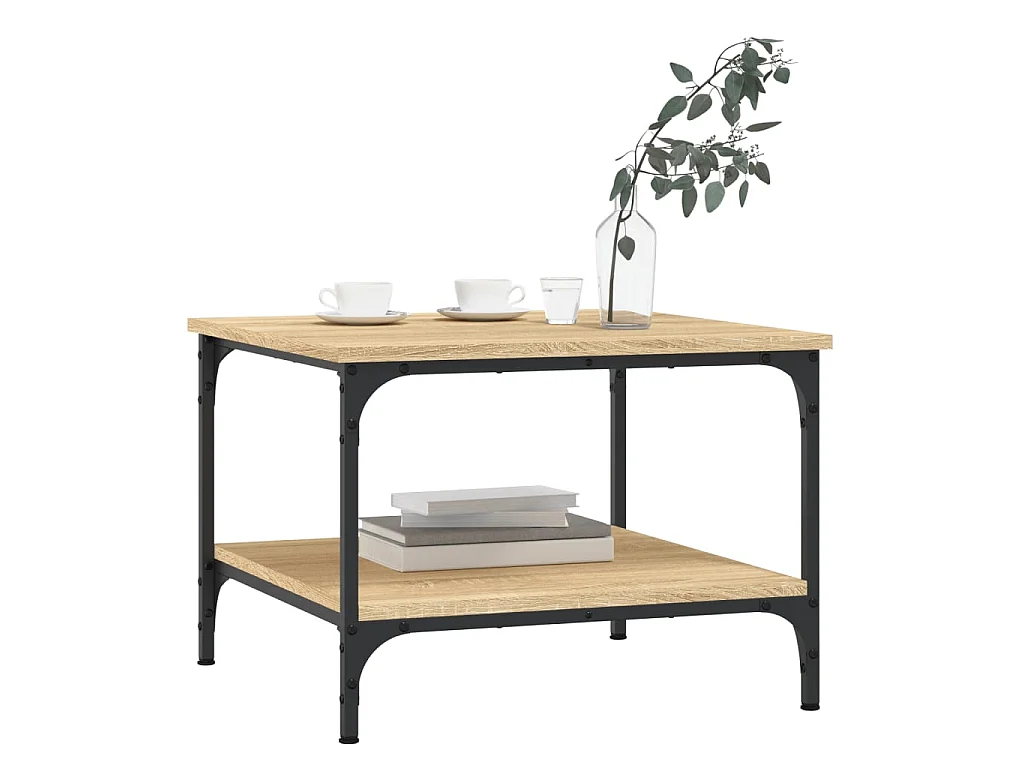 Mesa de centro roble Sonoma Gold 55x55x40 cm madera contrachapada