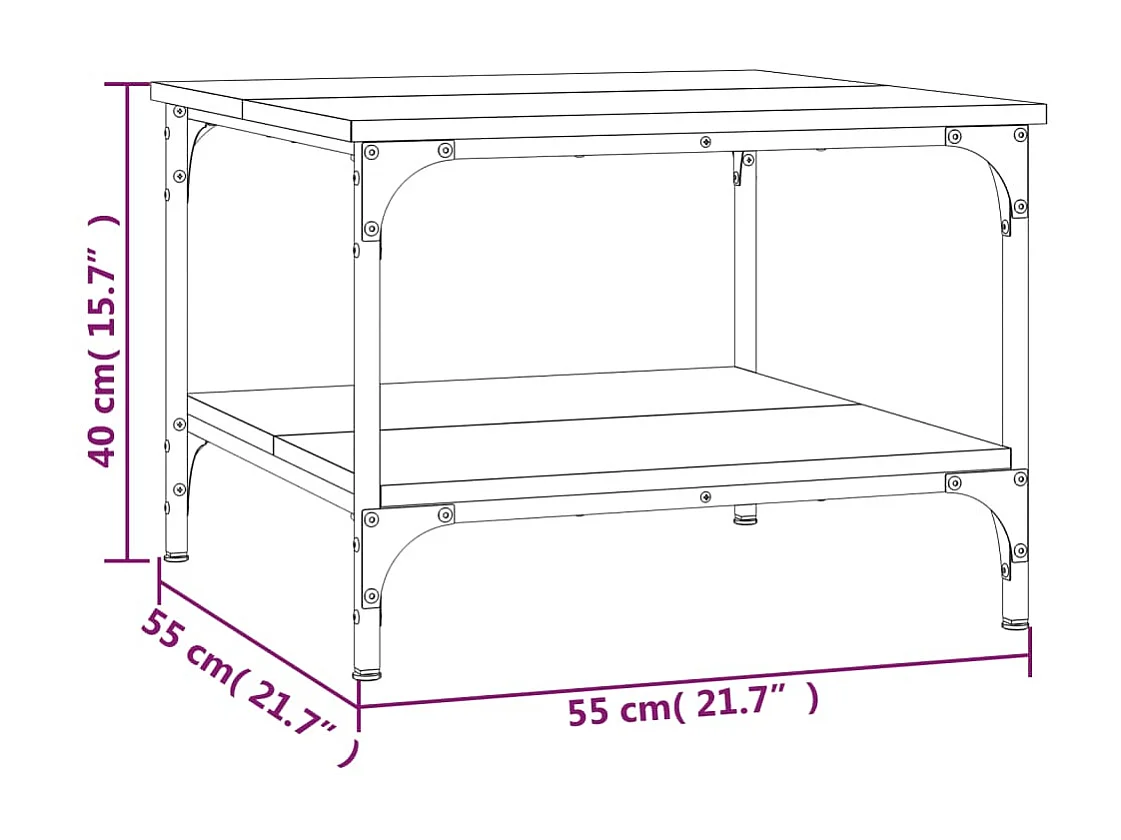 Mesa de centro roble Sonoma Gold 55x55x40 cm madera contrachapada