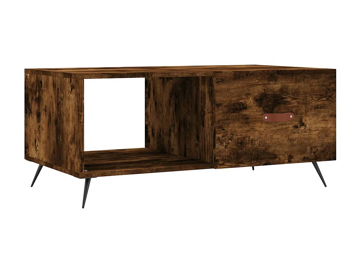 Table basse chêne fumé 90x50x40 cm bois d'ingénierie