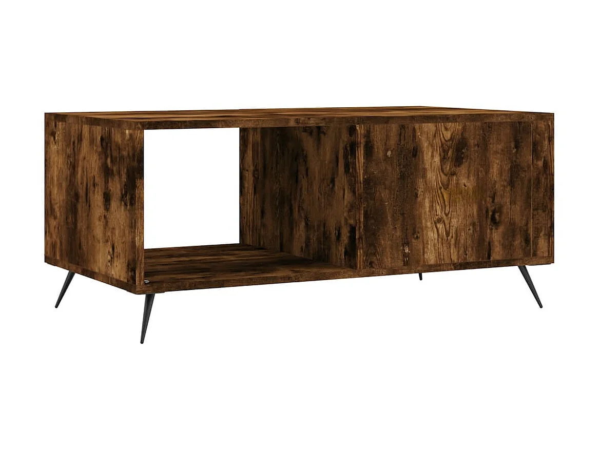 Table basse chêne fumé 90x50x40 cm bois d'ingénierie