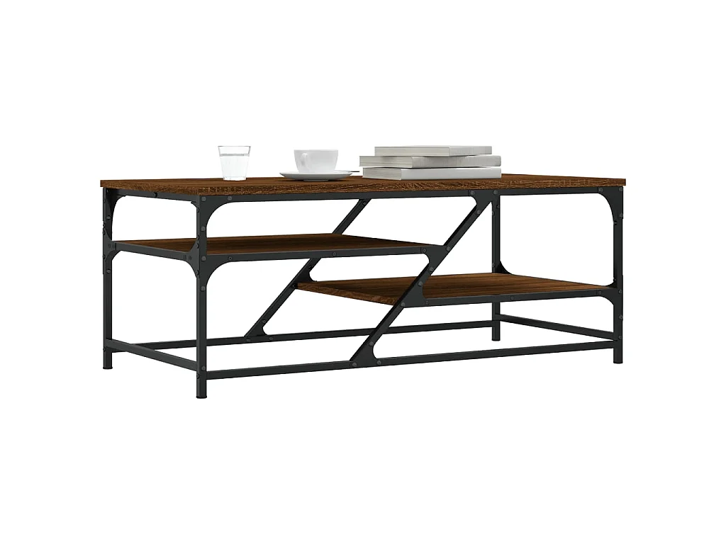 Tavolino in rovere Gold Brown 100x49x40 cm in multistrato