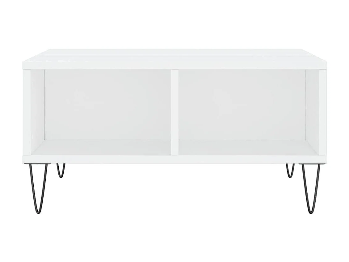 Mesa de centro dourada branca 60x60x30 cm madeira trabalhada