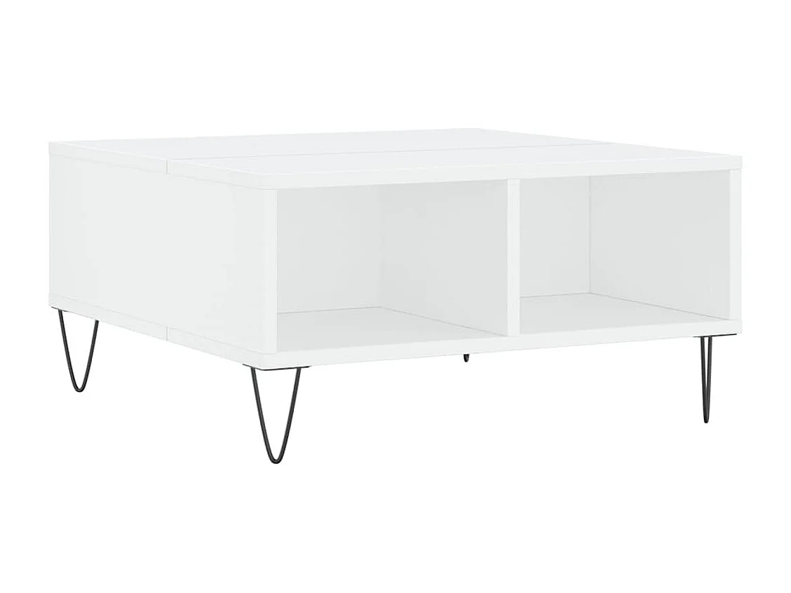 Table basse blanc 60x60x30 cm bois d'ingénierie