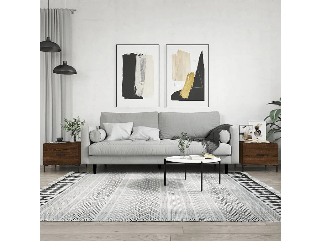 Mesas de centro Gold 2 piezas roble marrón 50x50x40 cm madera contrachapada