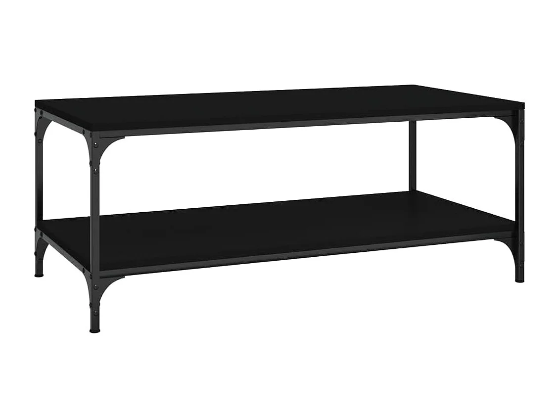 Gold Salontafel Zwart 100x50x40 cm Bewerkt hout