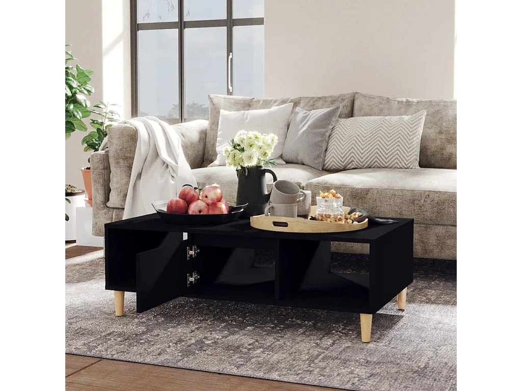 Table basse Noir 103,5x60x35 cm Aggloméré