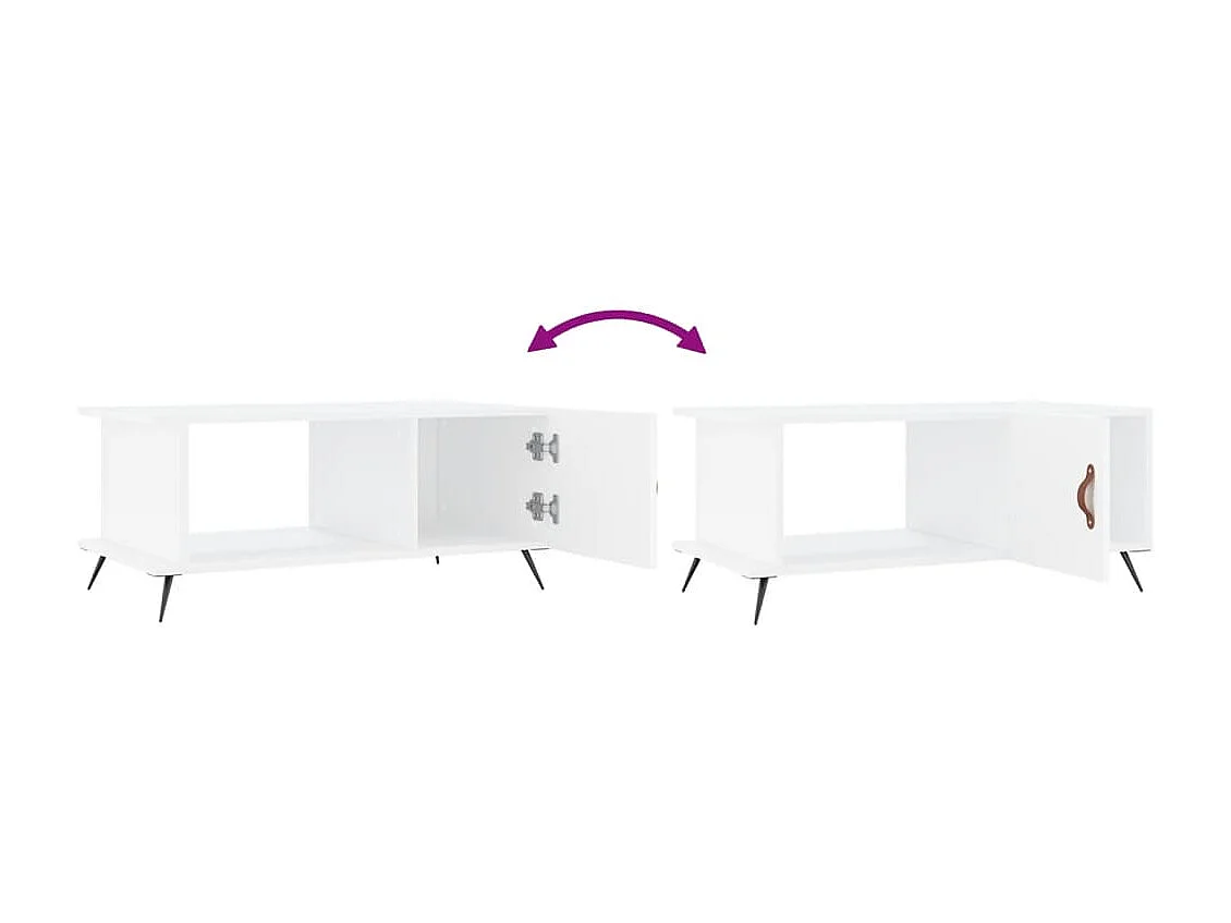 Tavolino Gold bianco 90x50x40 cm in MDF