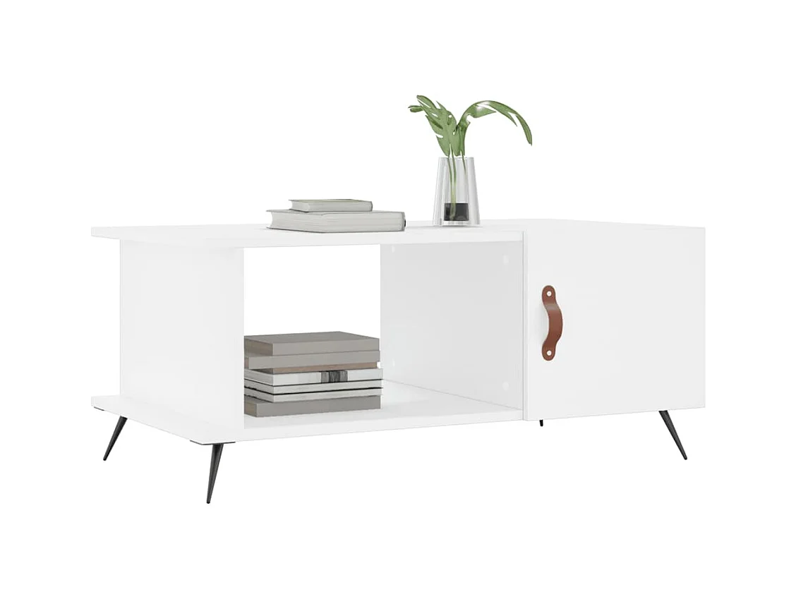 Table basse blanc 90x50x40 cm bois d'ingénierie