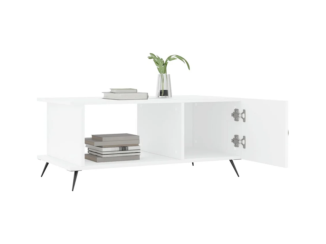 Table basse blanc 90x50x40 cm bois d'ingénierie