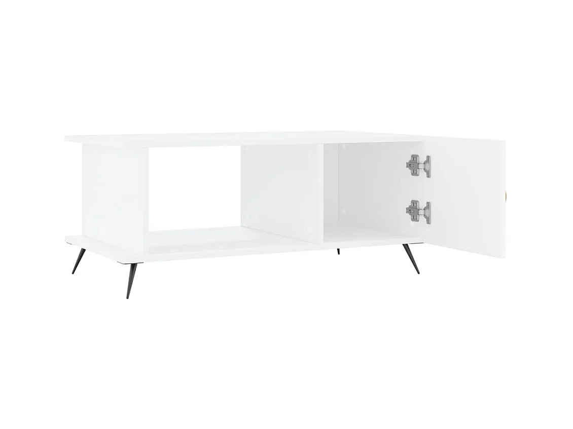 Table basse blanc 90x50x40 cm bois d'ingénierie