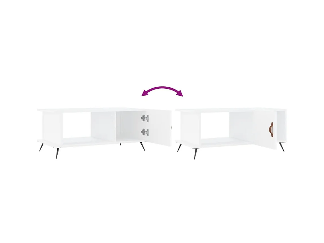 Table basse blanc 90x50x40 cm bois d'ingénierie