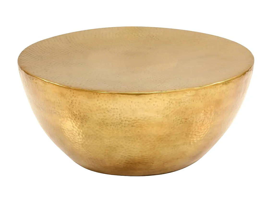 Mesa de centro Alumínio martelado 70 x 30 cm Latão