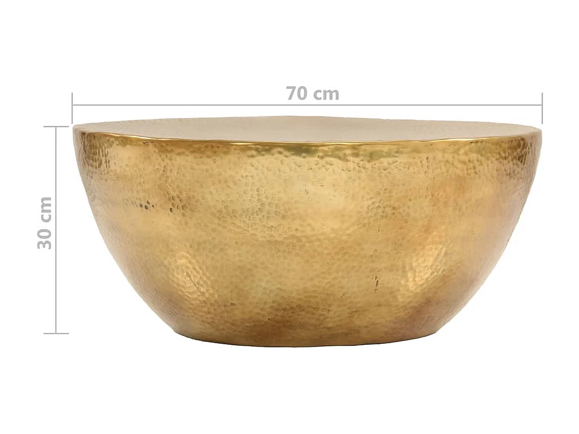 Salontafel Gehamerd aluminium 70 x 30 cm Messing