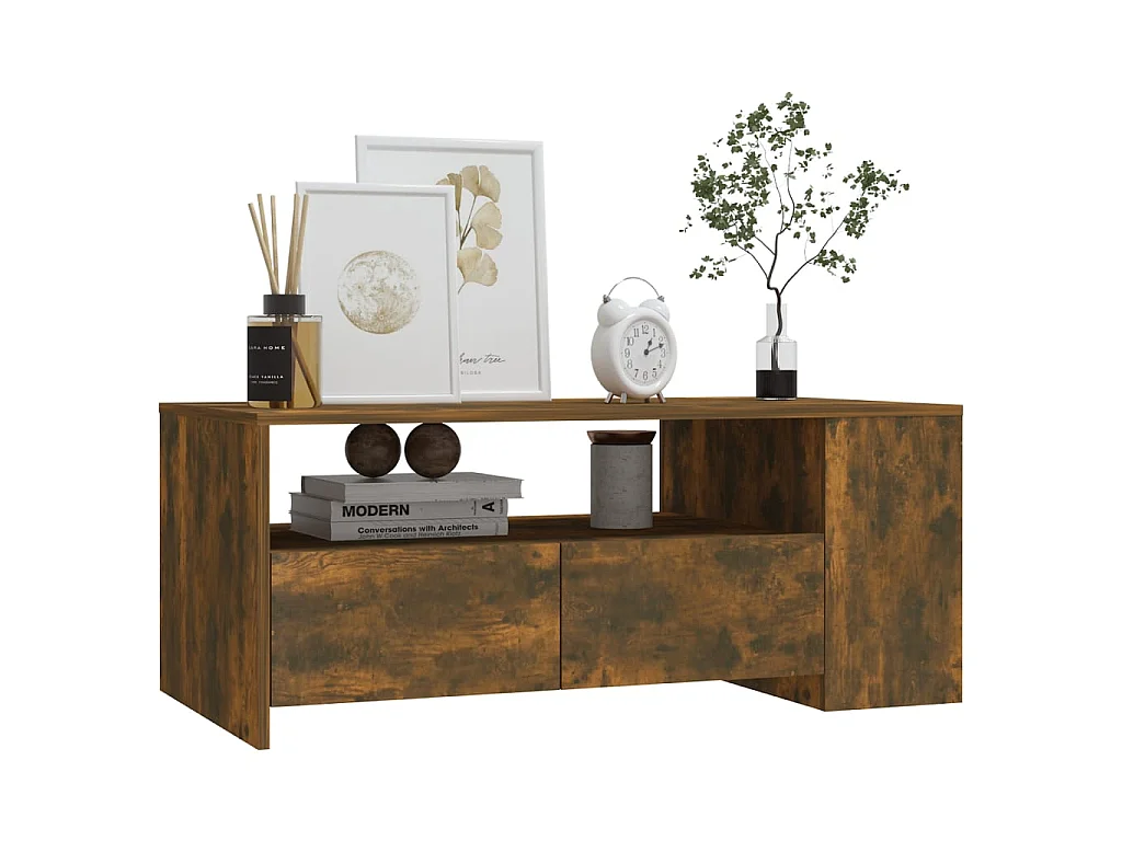 Mesa de centro Gold Roble ahumado 102x55x42 cm Madera contrachapada