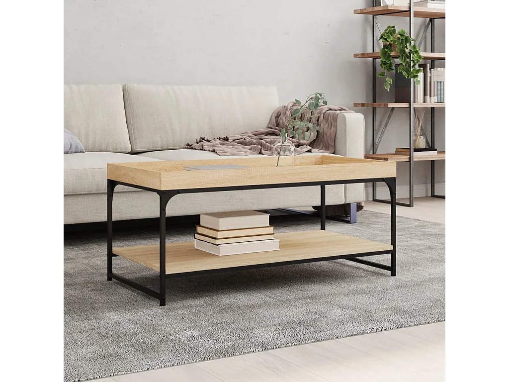 Table basse chêne sonoma 100x49x45 cm bois d'ingénierie