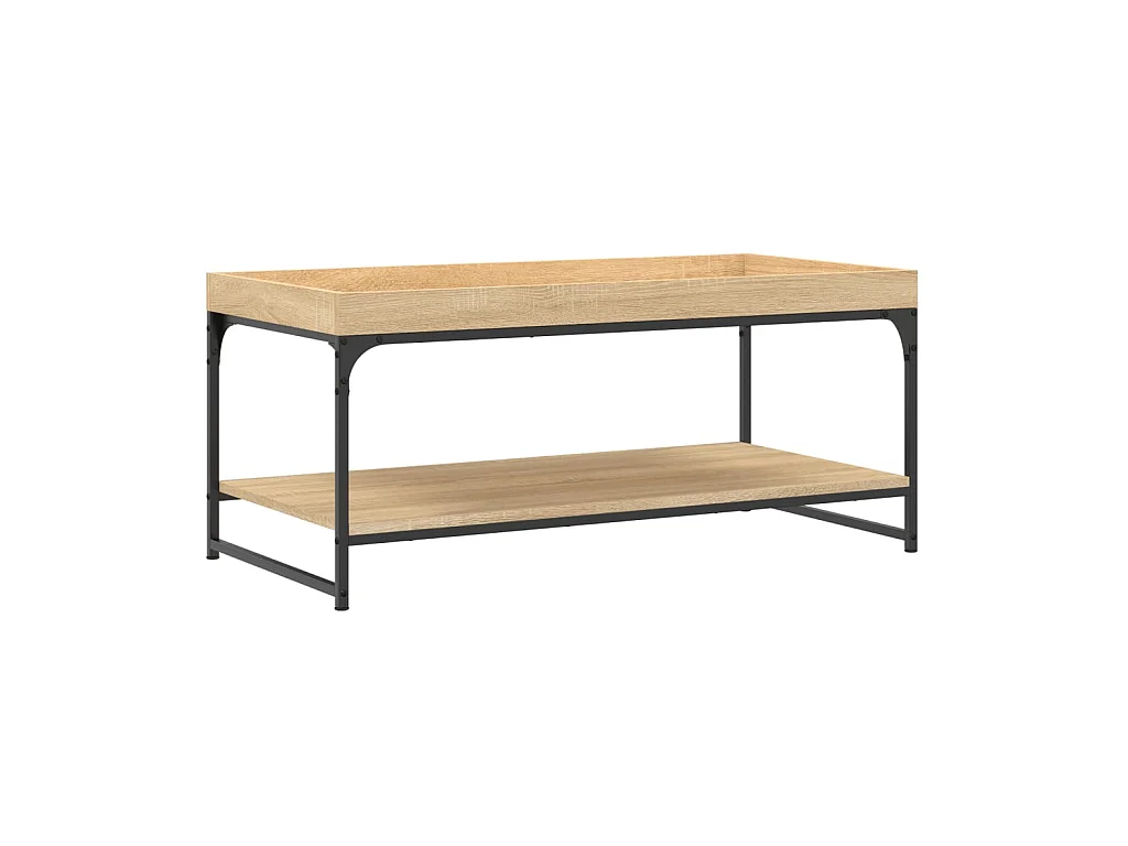 Goldfarbener Couchtisch aus Sonoma-Eiche, 100 x 49 x 45 cm, Holzwerkstoff