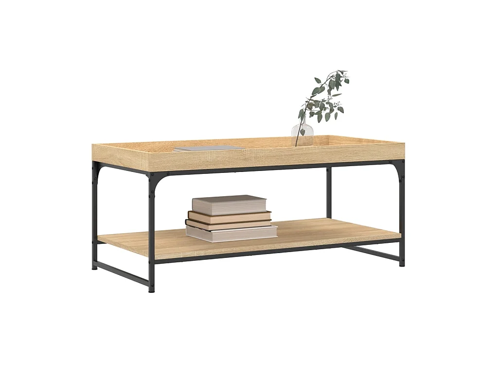 Goldfarbener Couchtisch aus Sonoma-Eiche, 100 x 49 x 45 cm, Holzwerkstoff