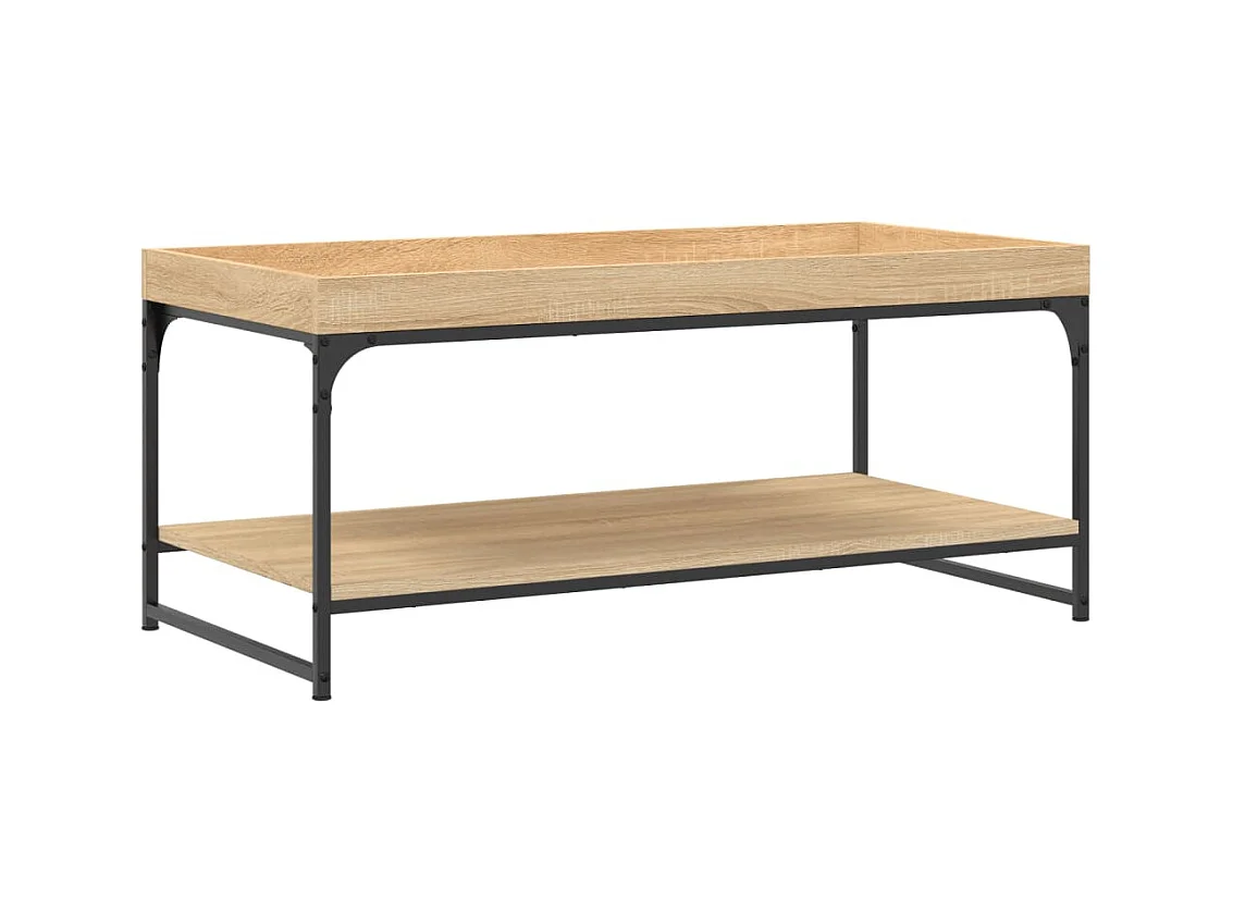 Goldfarbener Couchtisch aus Sonoma-Eiche, 100 x 49 x 45 cm, Holzwerkstoff