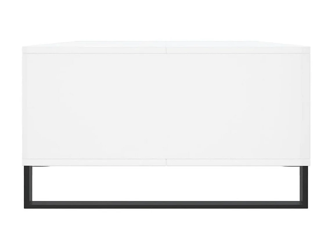 Table basse blanc brillant 104x60x35 cm bois d'ingénierie