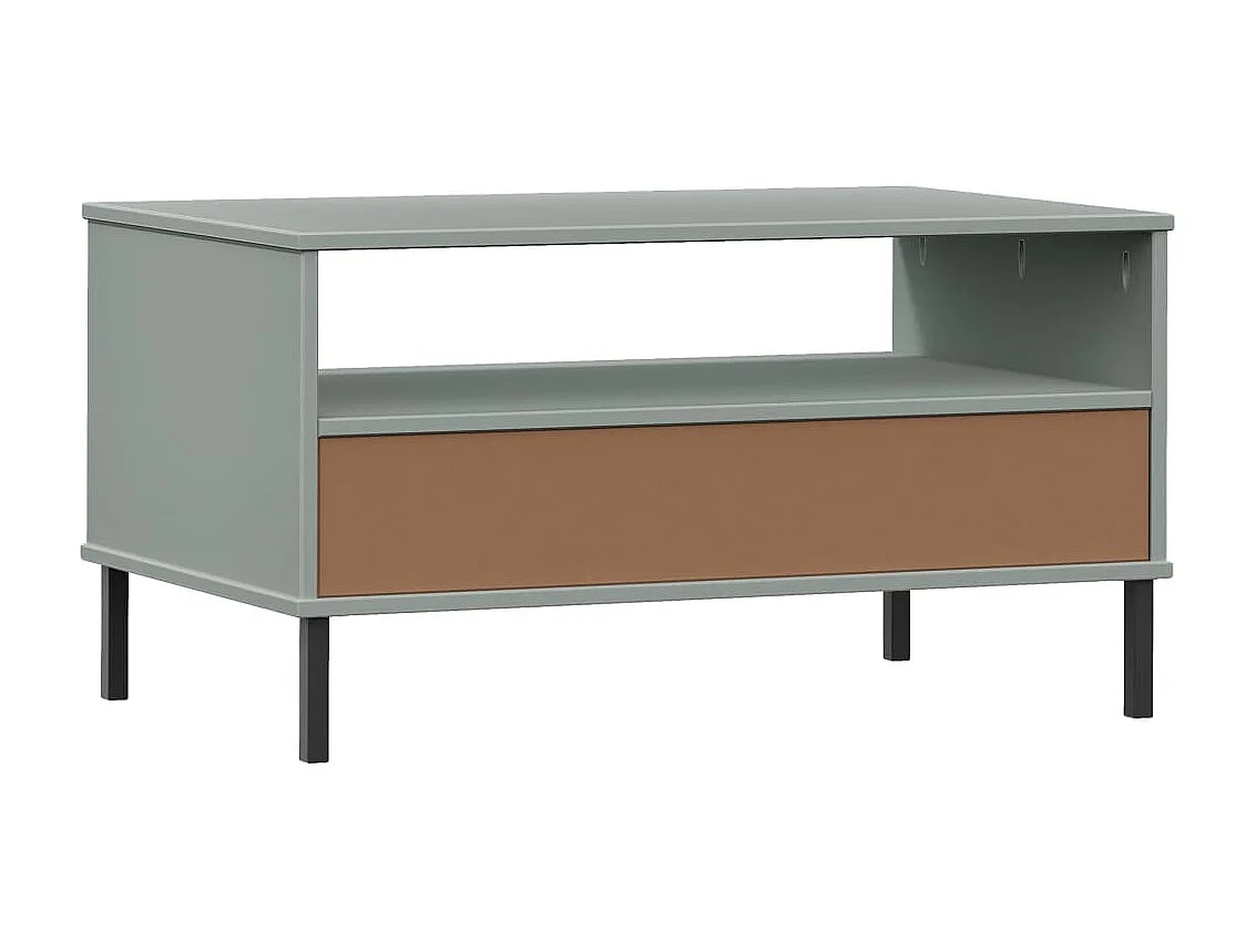 Table basse avec pieds en métal Gris 85x50x45 cm Bois OSLO