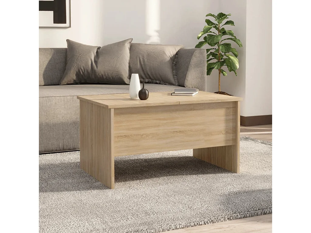Mesa de centro Gold Roble Sonoma 80x50x42,5 cm Madera contrachapada