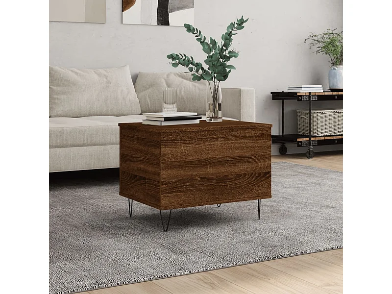 Mesa de centro Gold Roble marrón 60x44,5x45 cm Madera contrachapada