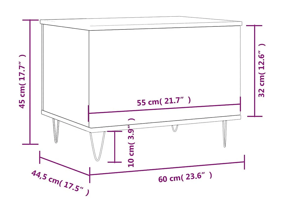 Table basse Chêne marron 60x44,5x45 cm Bois d'ingénierie
