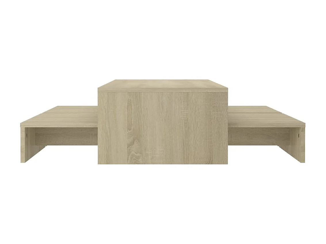 Set tables basses gigognes Chêne 100x100x26,5 cm Aggloméré