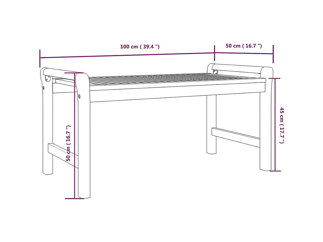 Goud Salontafel 100x50x50 cm Massief acaciahout