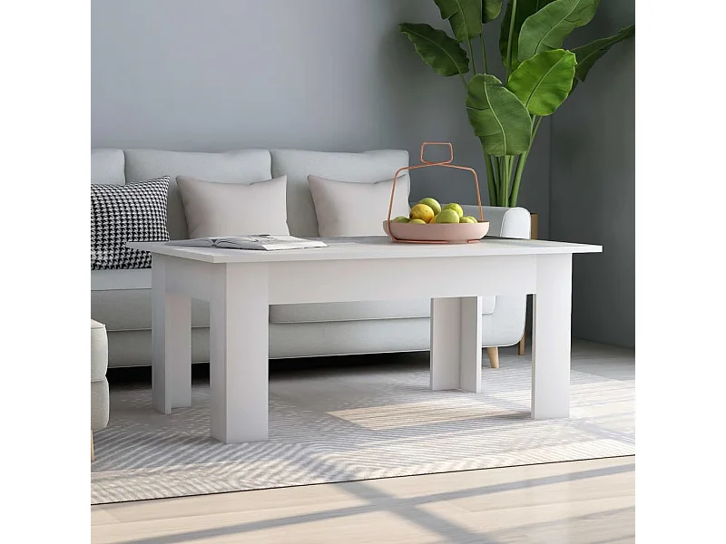 Mesa de centro Gold Blanco 100x60x42 cm Madera contrachapada