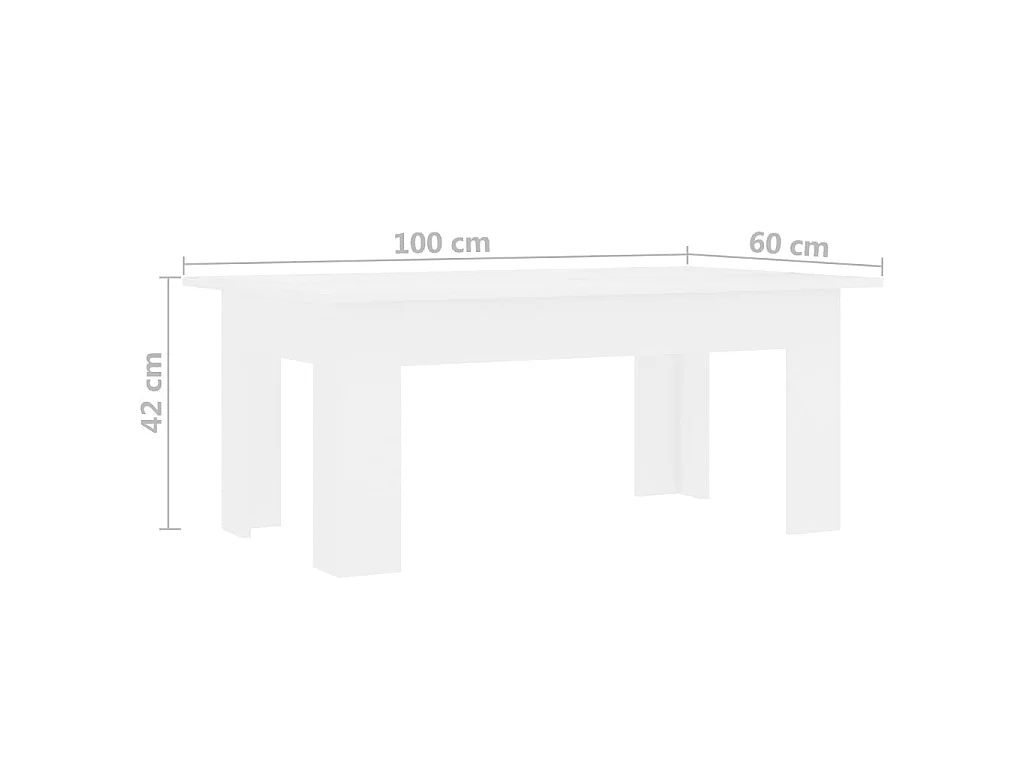 Mesa de centro Gold Blanco 100x60x42 cm Madera contrachapada