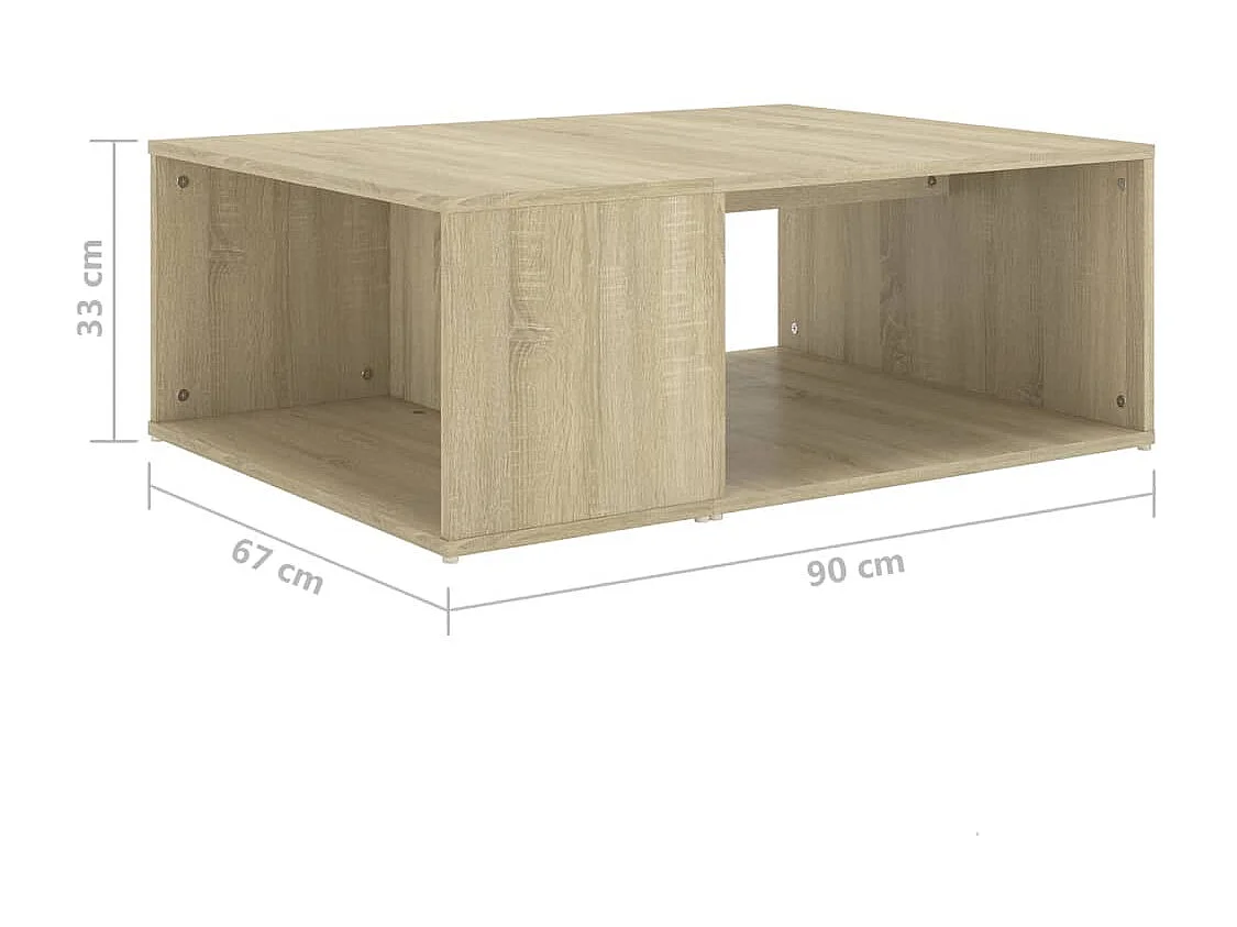 Tavolino Gold Rovere Sonoma 90x67x33 cm Truciolato