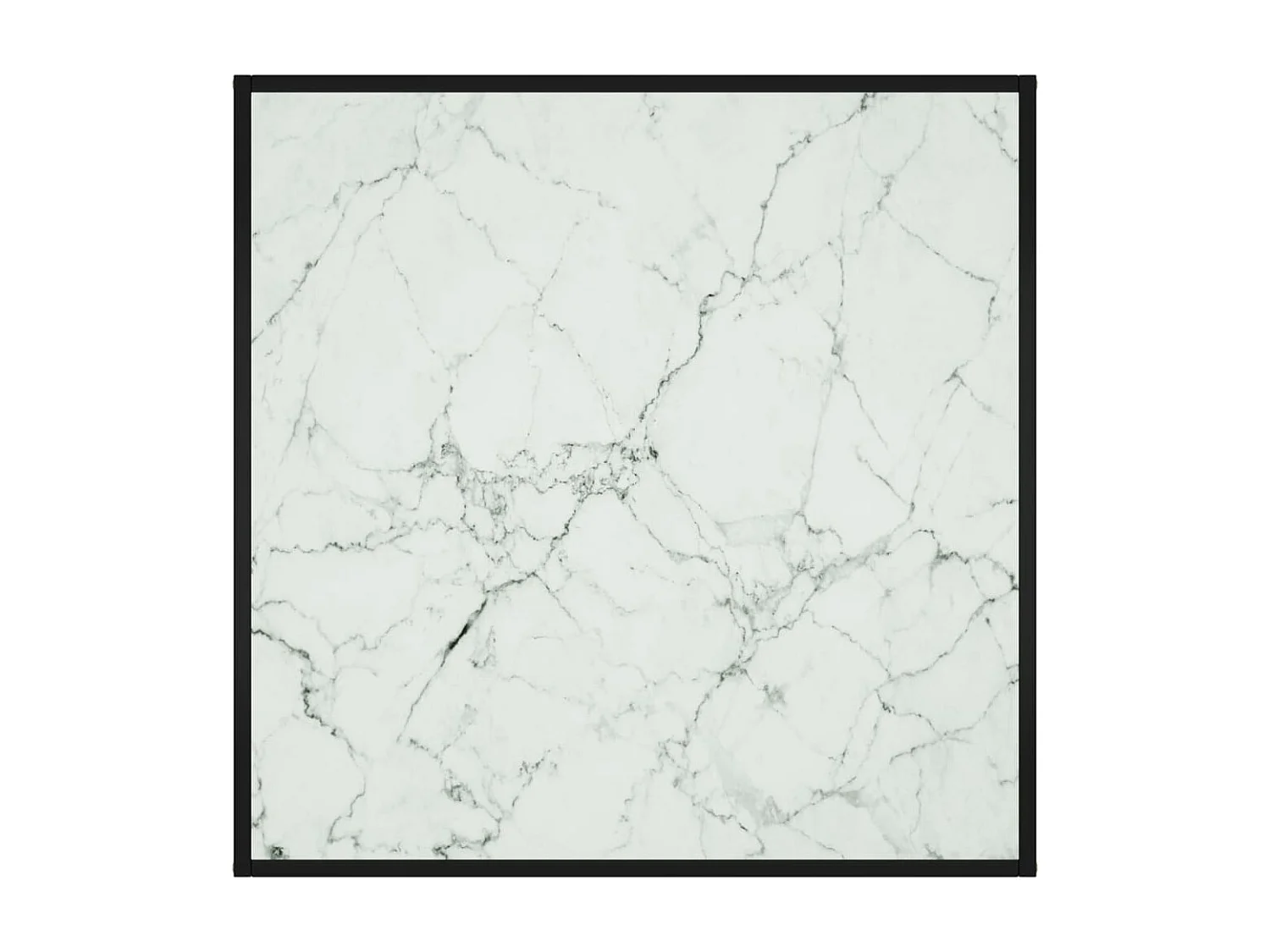 Mesa de centro dourada preta com vidro mármore branco 90x90x50 cm