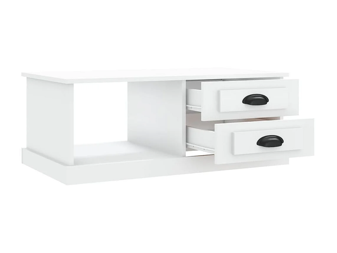 Table basse blanc 90x50x35 cm bois d'ingénierie