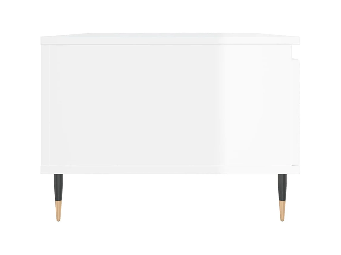 Table basse Blanc brillant 90x50x36,5 cm Bois d'ingénierie