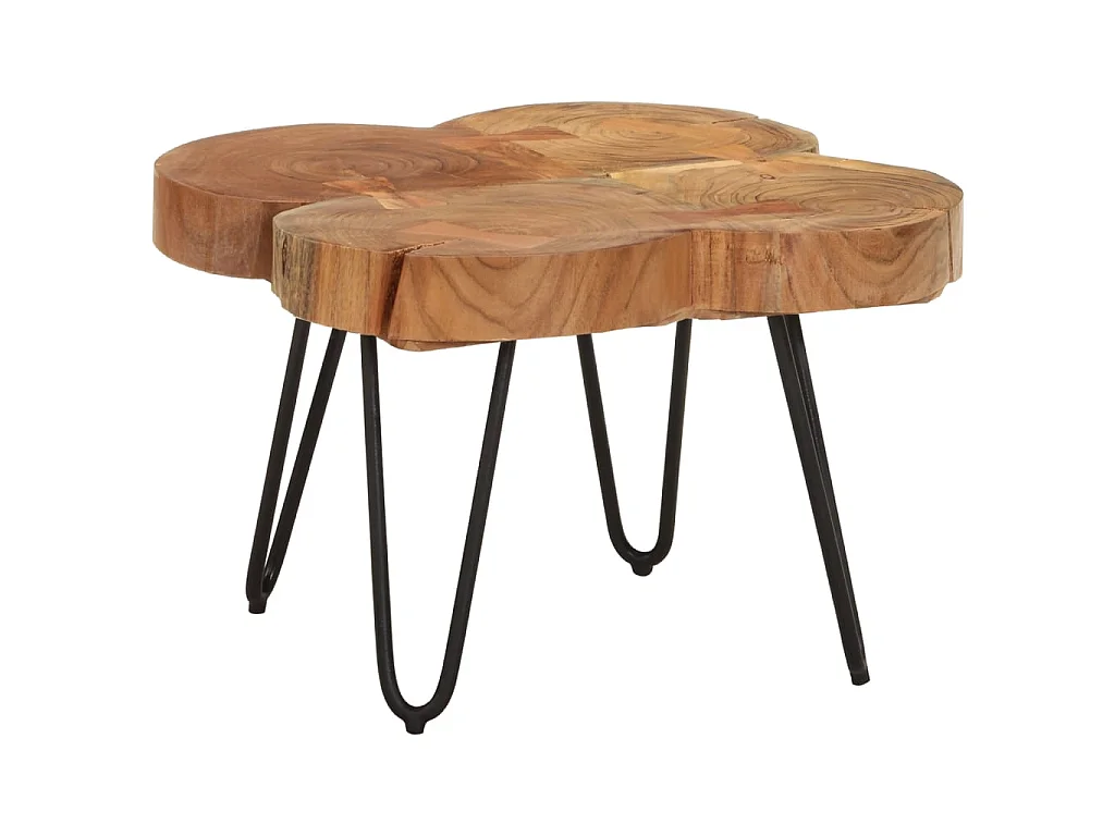 Mesa de centro Gold 36 cm 4 baúles de madera maciza de acacia