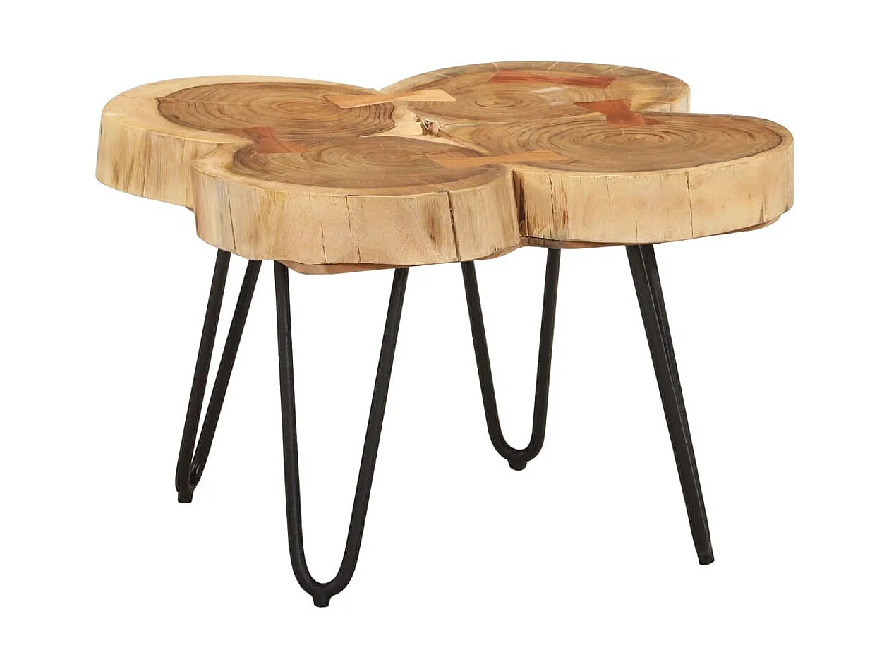 Mesa de centro Gold 36 cm 4 baúles de madera maciza de acacia