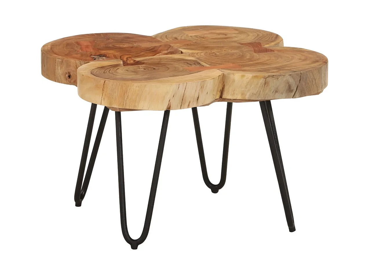 Mesa de centro Gold 36 cm 4 baúles de madera maciza de acacia