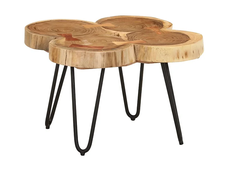 Tavolino Gold 36 cm 4 tronchi di legno massello di acacia