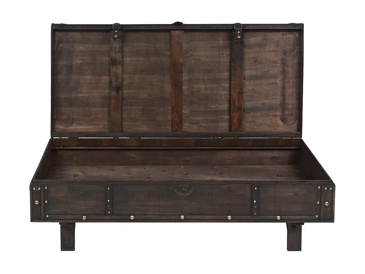 Tavolino dorato in legno massello stile vintage 120 x 55 x 35 cm