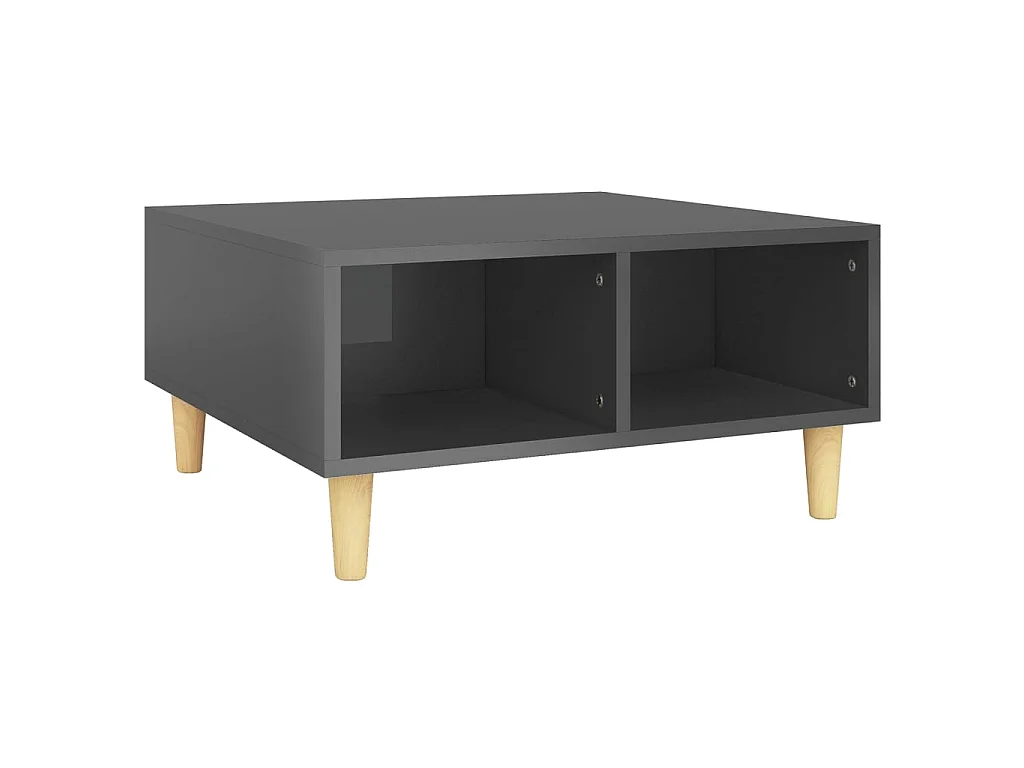 Table basse Gris brillant 60x60x30 cm Aggloméré