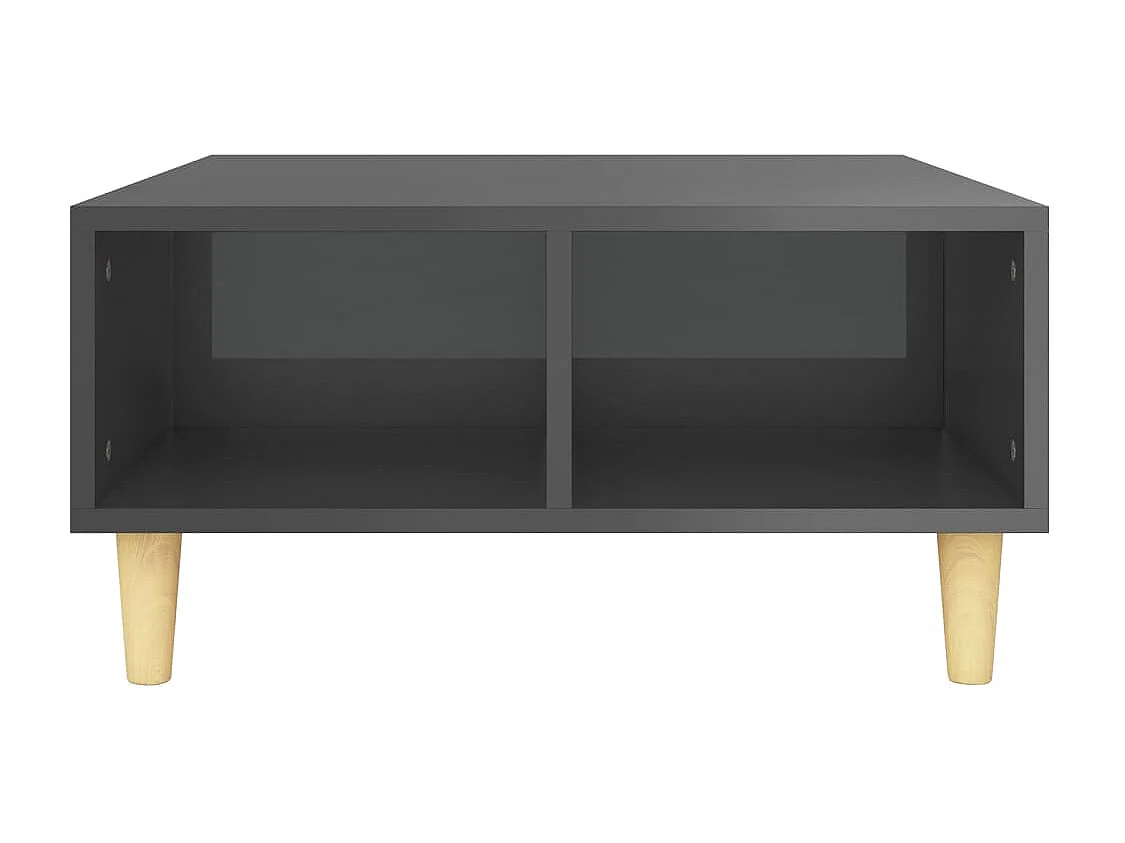 Table basse Gris brillant 60x60x30 cm Aggloméré