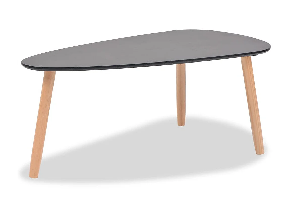 Conjunto de mesa de centro dourado de 2 peças em madeira maciça de pinho preto